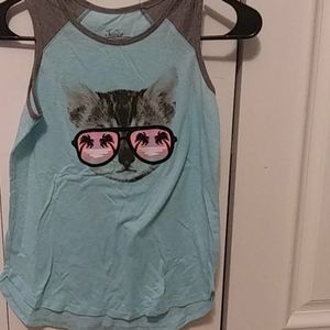 NWOT Justice Sz12 Cat with Sunglasses Tank Top